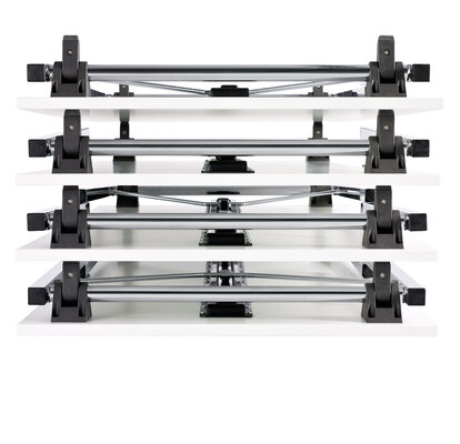 f.t.s. folding table Stacked folding tables.