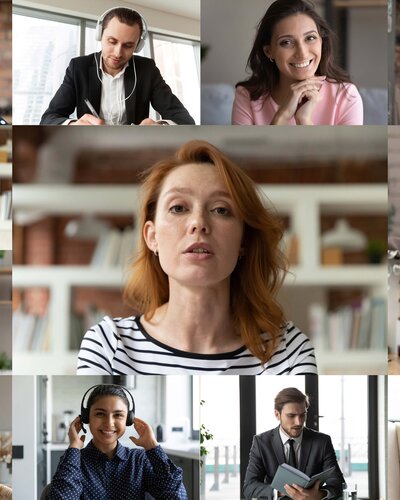 Beeldscherm met deelnemers aan een videoconferentie | © Shutterstock